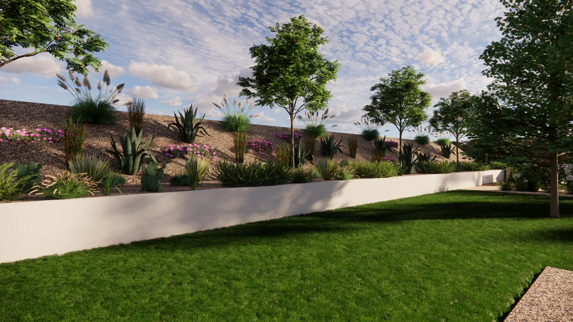 Melina Scalici, Conceptrice Paysagiste, présente sa carte Femme souriante présentant une carte de visite blanche et translucide avec le logo d'une feuille et le texte "MELINA SCALICI CONCEPTRICE PAYSAAGISTE".