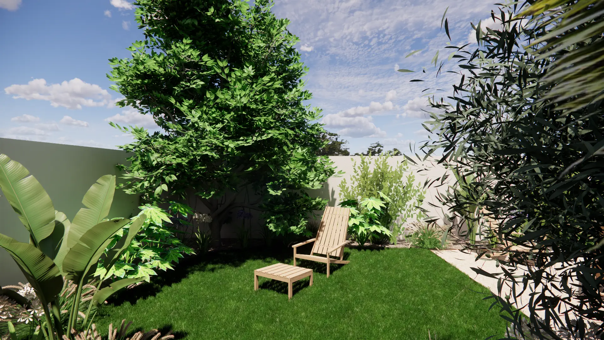 Melina Scalici, Conceptrice Paysagiste, présente sa carte Femme souriante présentant une carte de visite blanche et translucide avec le logo d'une feuille et le texte "MELINA SCALICI CONCEPTRICE PAYSAAGISTE".